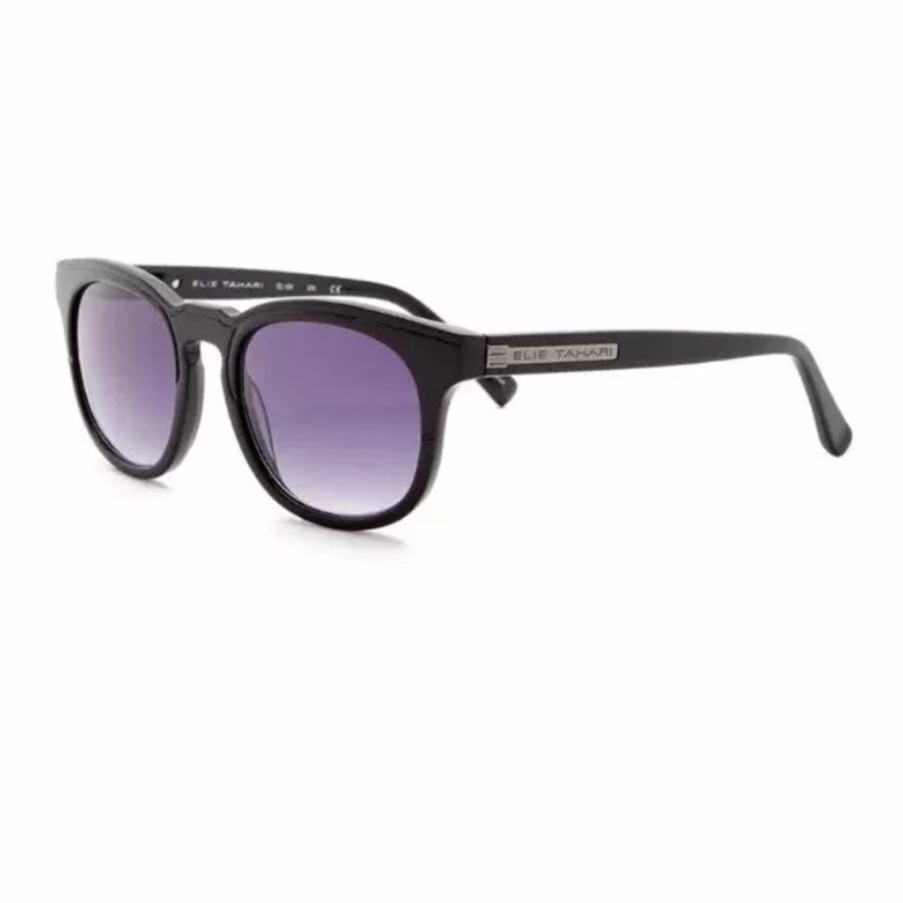 Elie TAHARI  Rounded Sun Glasses Black New - Picture 2 of 4